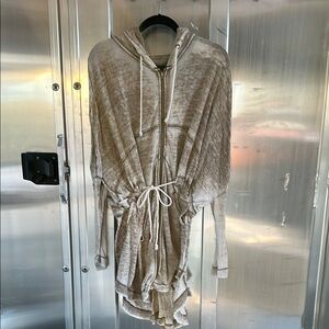 Free people Olive Hooded Drawstring Jacket